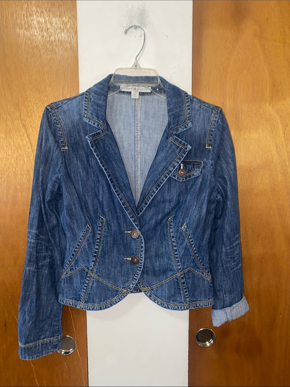 💙Like New Tommy Hilfiger Blue Denim Blazer Jacket